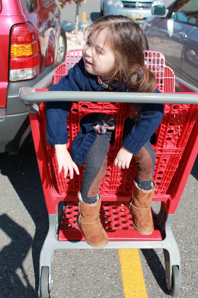 Lydia was perfectly behaved all morning (actually, all day today!!!!), but she did not want to leave Target. 