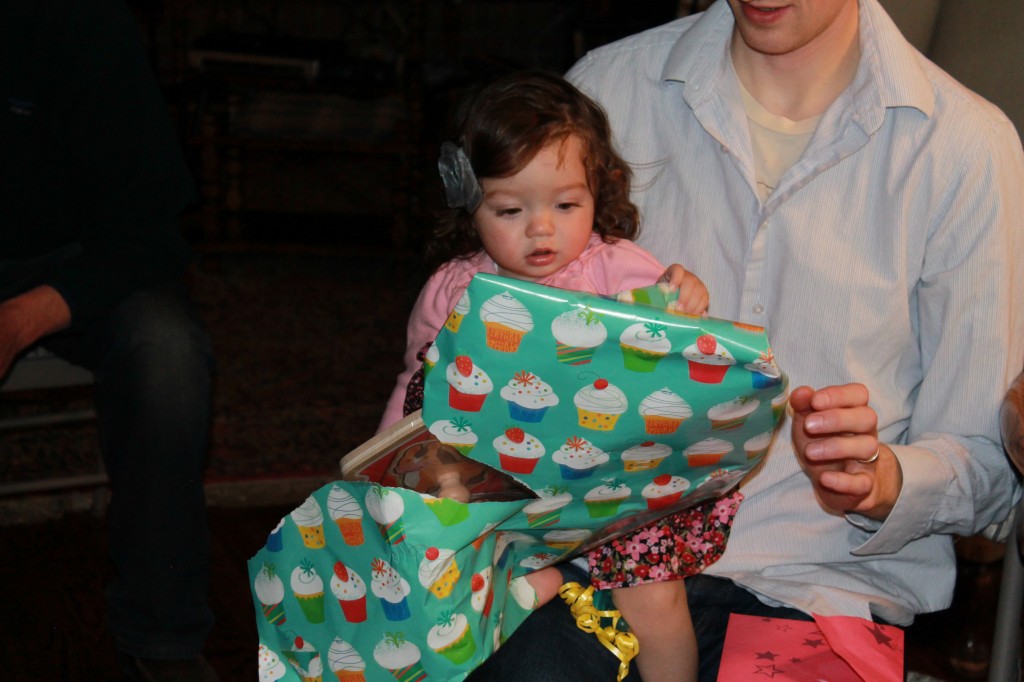 She even helped with unwrapping.