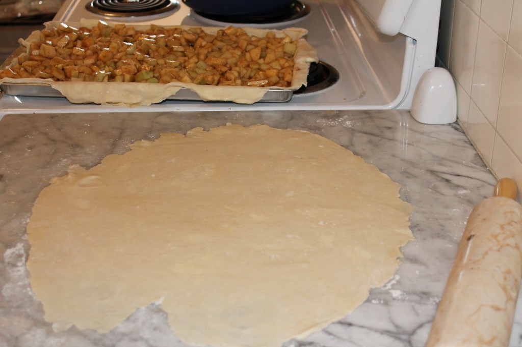 The making of a slab pie--my first!