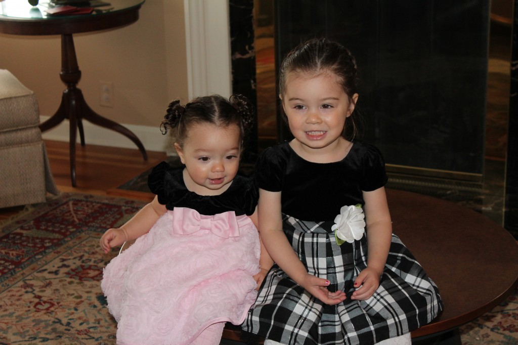 I took pictures of the girls before church because I figured we'd all be a mess after church. I was right.