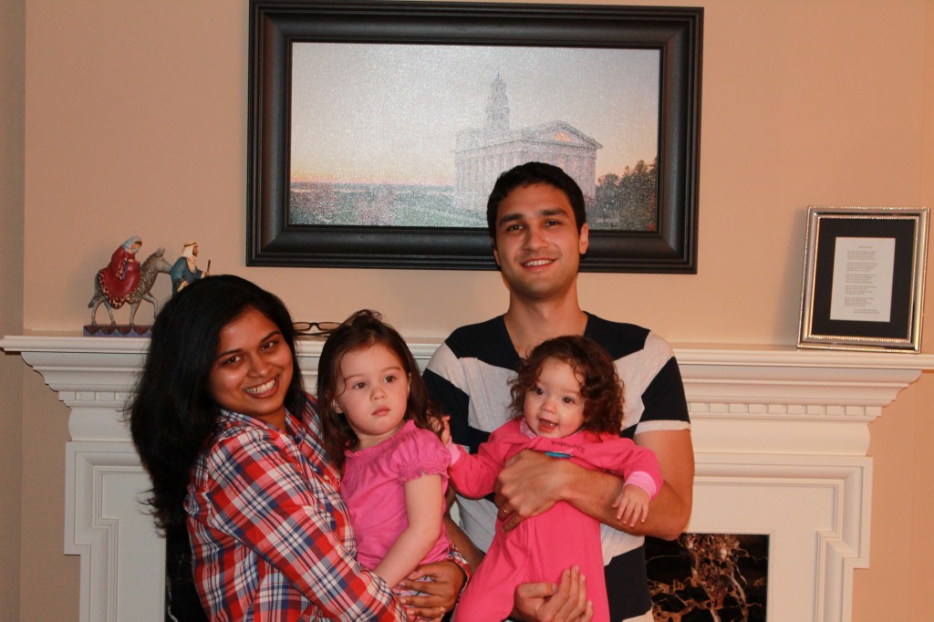 Clark and Swathi with their nieces. 