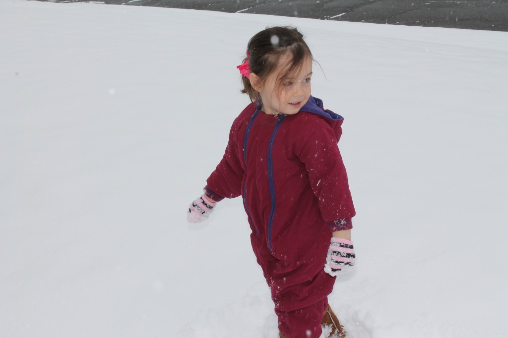 It snowed today! Lydia begged me to go outside with her, and since Mary was napping, I agreed. 