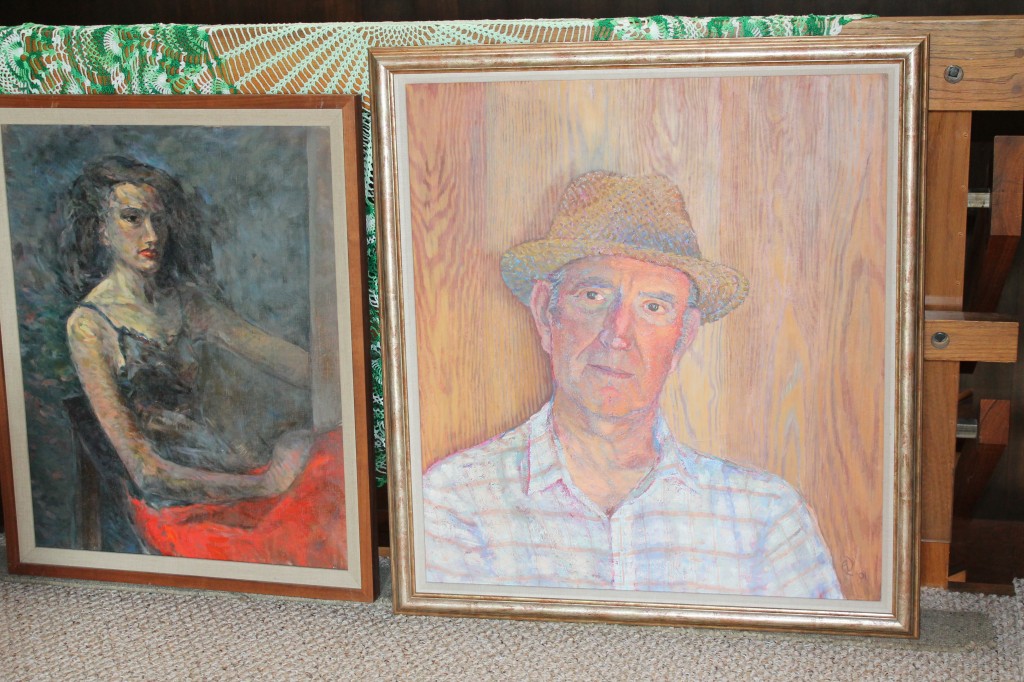 A portrait of Alex by Andrea, his daughter (Abe's aunt). Her self portrait is on the left.