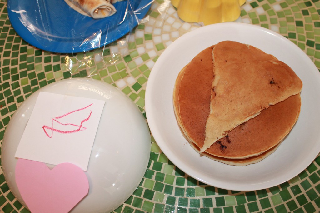 Abe made me pancakes, and Lydia drew a little picture for me. It was so sweet. Also, Abe makes better pancakes than I do. Mine always burn and come out uneven.