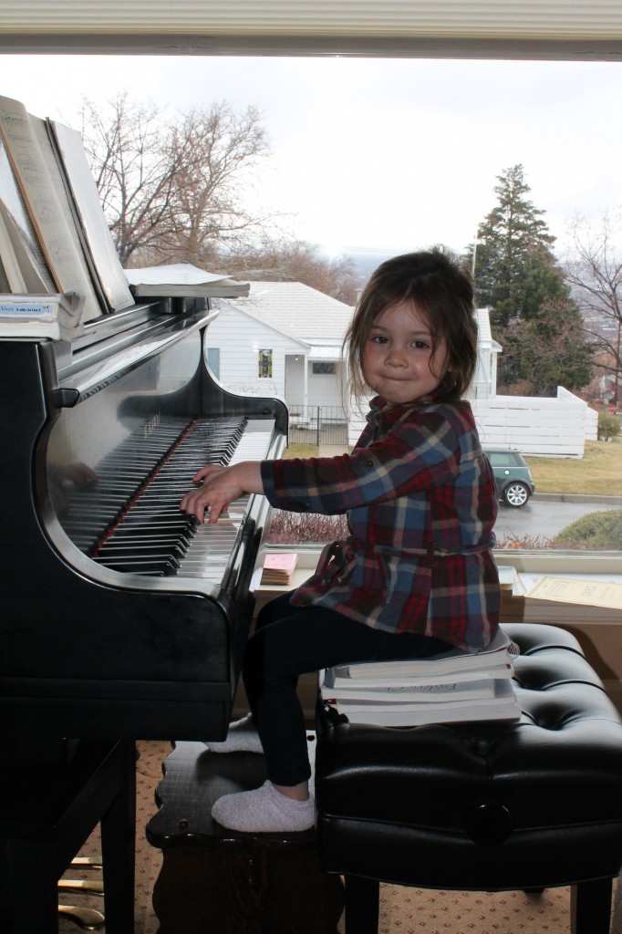 A happy moment from our piano lesson.