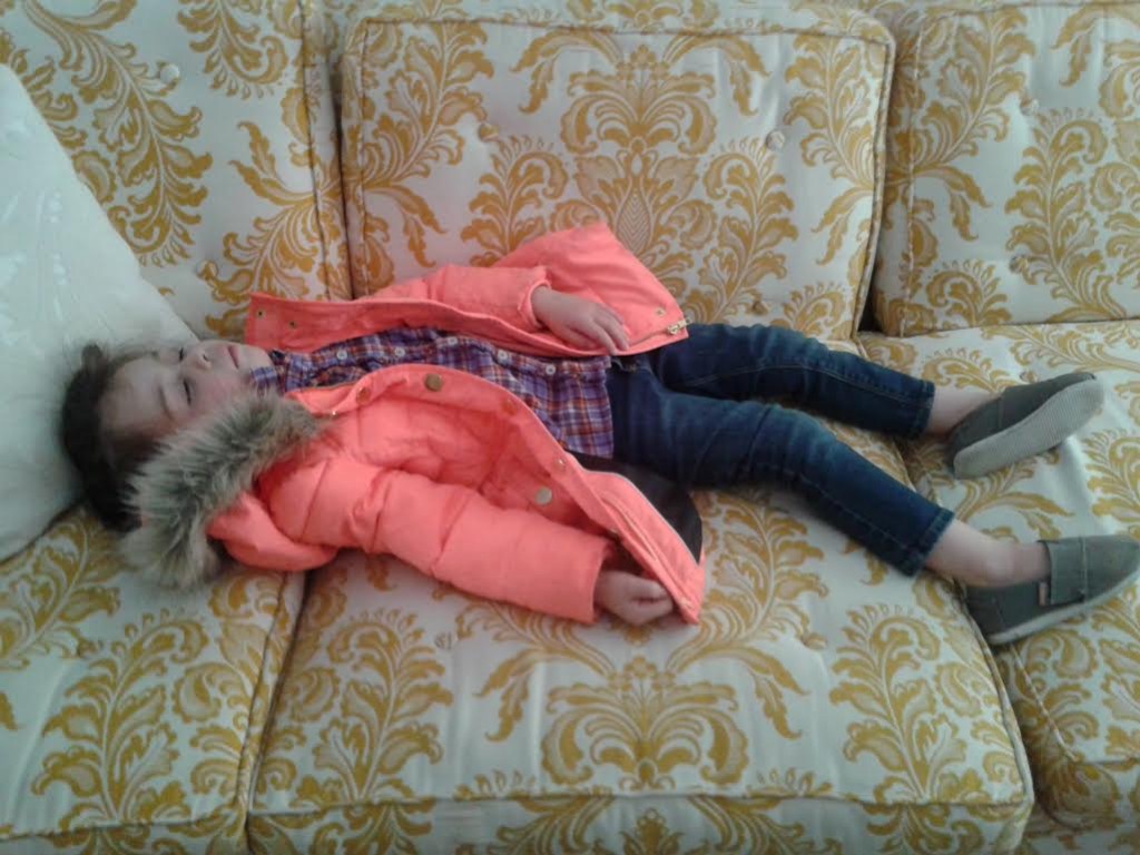 Okay, okay. Initially she was zonked on the couch because she didn't nap today...