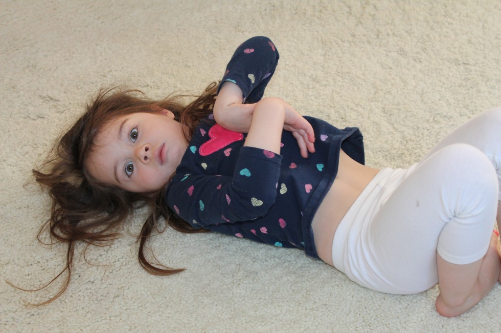 When Lydia woke up this morning, she stumbled into our bedroom and lay on the floor like a zombie for ten minutes. Lily took a picture, and Lydia didn't even blink.