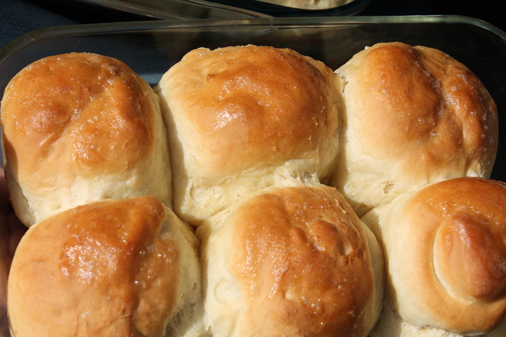 I made rolls again to bring to the dinner.  (This was the small pan.)
