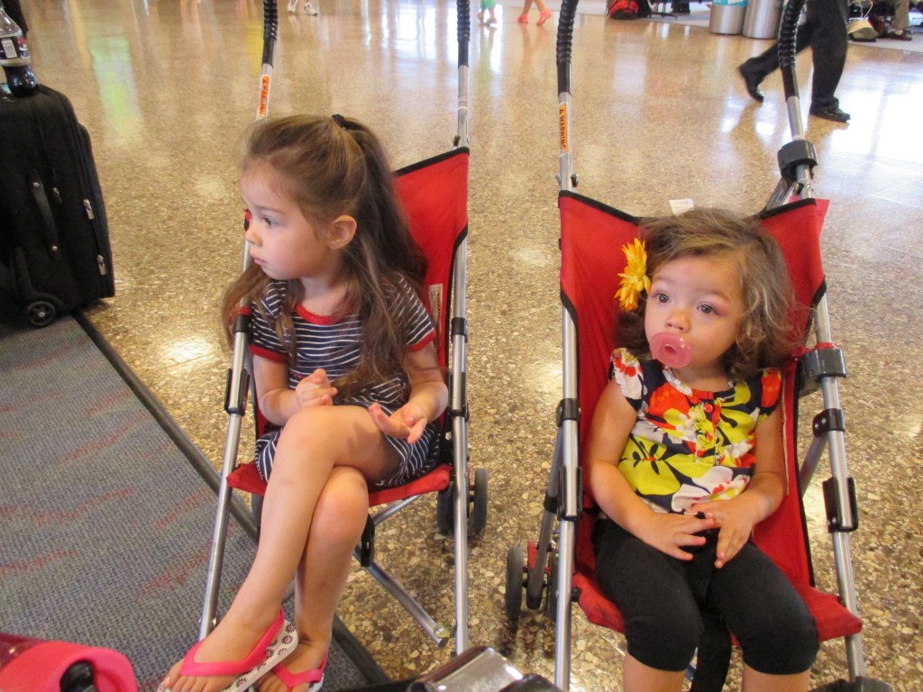 When we arrived in New York, an airport worker gave me a free luggage cart because, he said, the girls were so cute and well-behaved. I was grateful, and, after their wonderful performance on the flight, was more than inclined to agree.