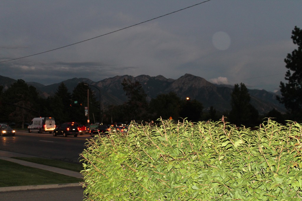 Our view from the ice cream shop. The picture doesn't do it justice. It felt like we were right under the mountains.