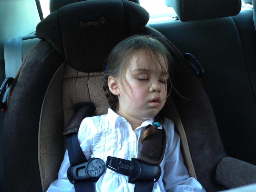 During our afternoon errands, Lydia slept.