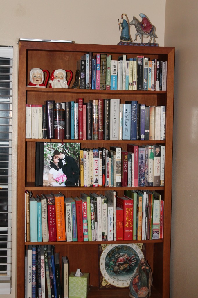 Grandma, can you spot your decorations on the bookshelf?