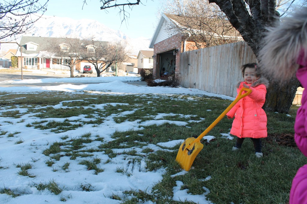 Mary was determined to "clean all the snow" by herself.