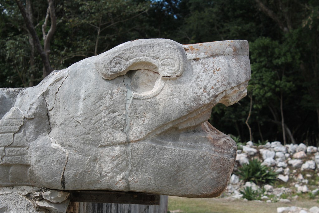 the serpent head. The serpent was the symbol of life for the Mayans. 