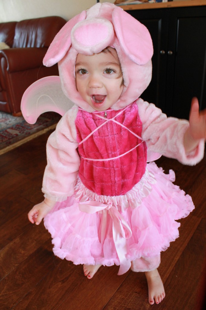 Here's piglet, the ballerina fairy. She's going through a dress up phase.