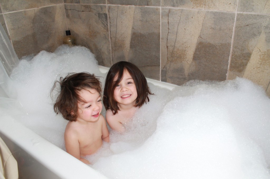 The biggest bubble bath they've ever had!!