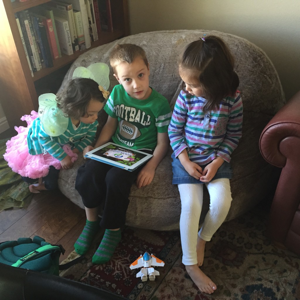 We started out this morning with a play date with Jackson. The girls were enamored with his working iPad because ours has been broken for months now.