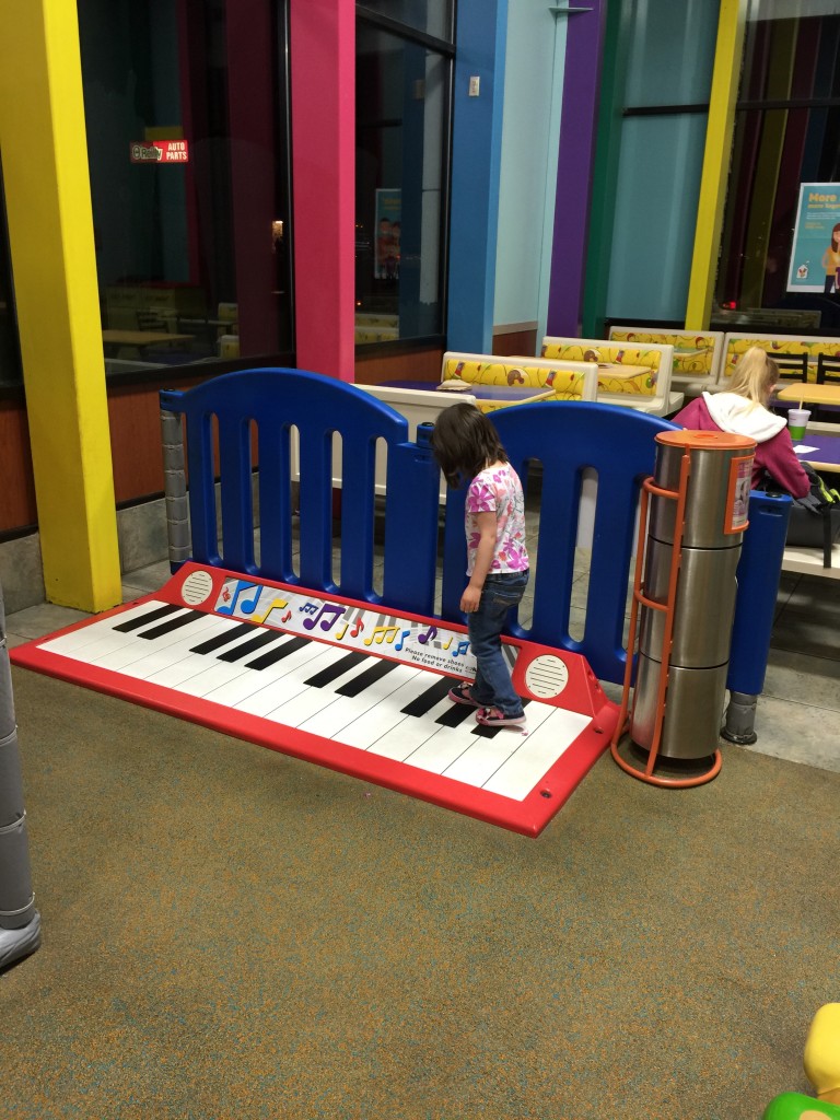 Abe told me I would be so proud of Lydia. At the McDonald's play place, there were giant instruments the girls could climb on to make noise. First Lydia stepped on the piano, and then she went to the electric guitar. When she heard the sound the electric guitar made, she said, "Daddy, this one's broken!" 