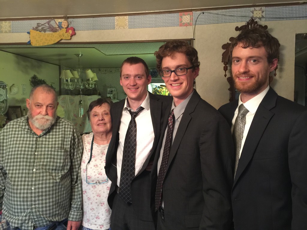 Abe and his brothers got a chance to visit with his other grandpa and grandma after the funeral for Grandpa Byron.