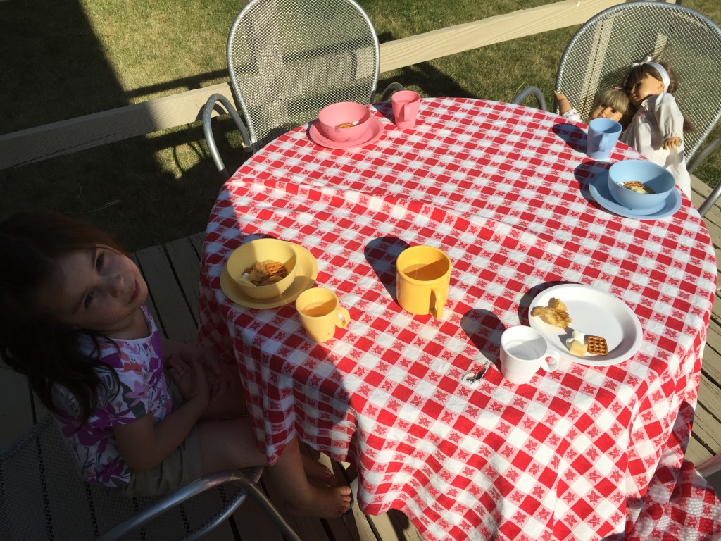 Lydia made a tea party for her dolls.