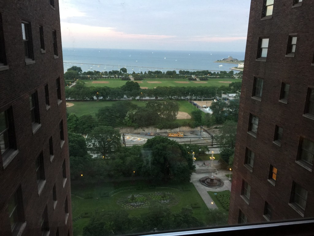 I have always wanted to stay at the Hilton on Michigan Avenue, and with our rewards points, our stay was free! I can see the lake from my window, just like when I lived in my little Hyde Park studio. So thrilling.