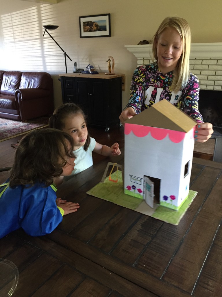 Lexi went above and beyond and actually crafted a fairy house for the girls. 