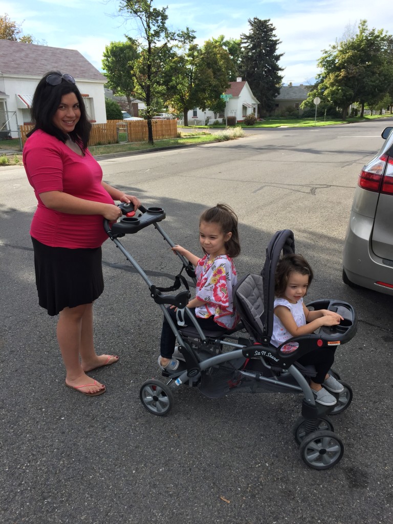 We are excited to have our double stroller back. I lent it out over a year ago, and we'd forgotten how convenient it is to have it around.