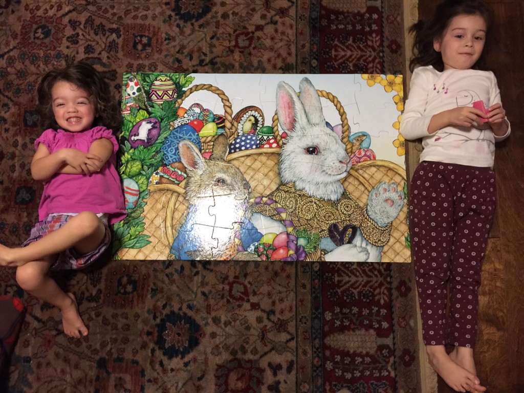 After FHE Abe and the girls did Mary's newest puzzle.