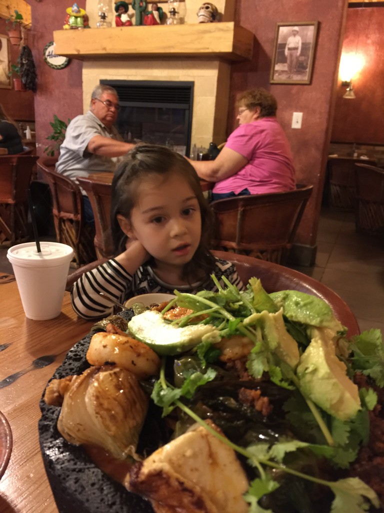Lydia was astonished by the size of the molcajete.