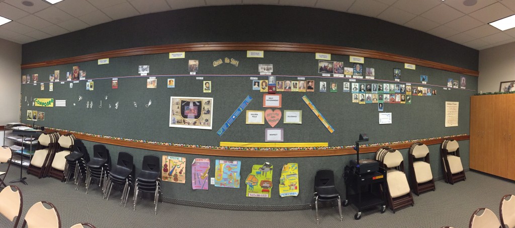 Every art, music, and science room has a timeline showing how the history of art, music, or science correlates with the history of the restored gospel of Jesus Christ.
