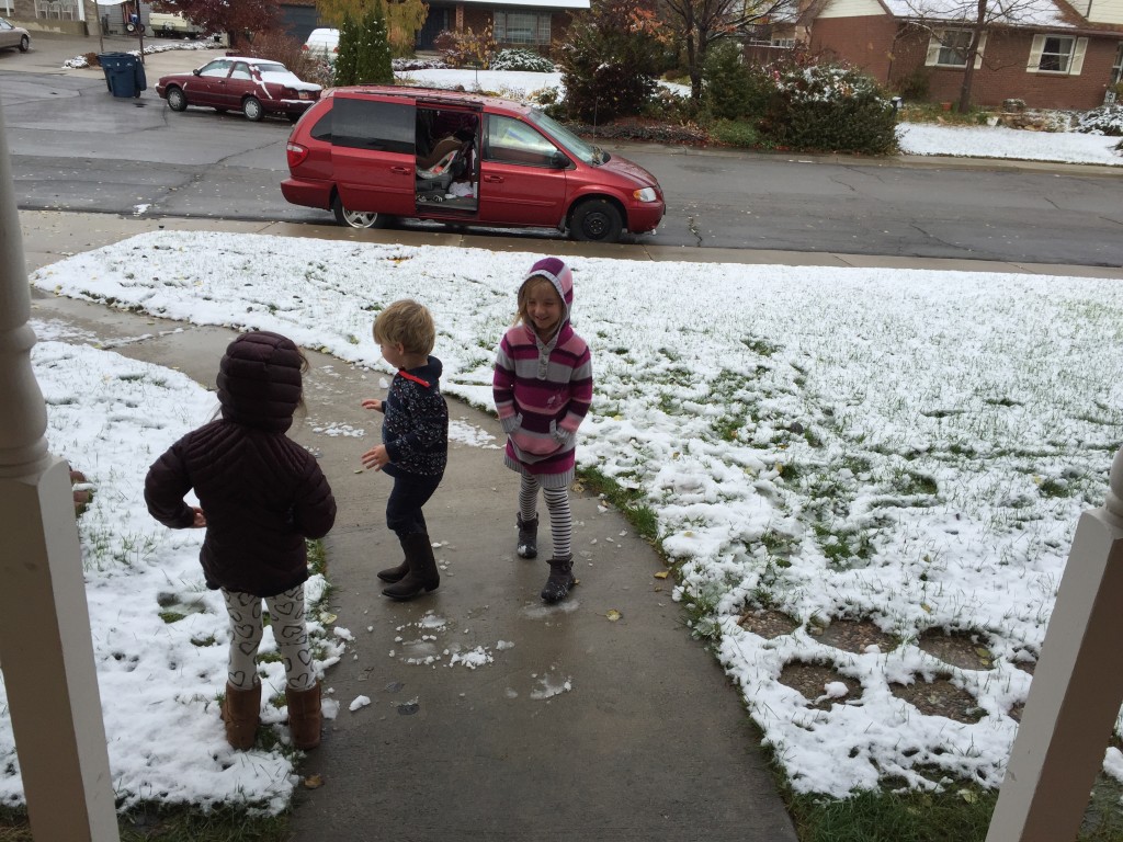 There was snow on the ground today! 