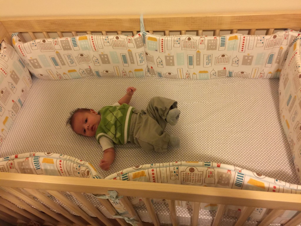 Ammon in his new crib.