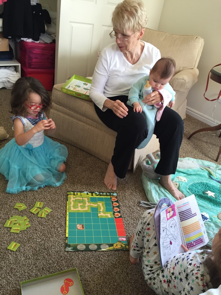 Yesterday we had fun playing the game Mom got Lydia for her birthday.