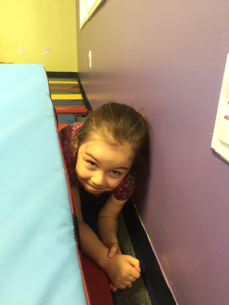 This is Lydia's hiding spot for hide and seek.