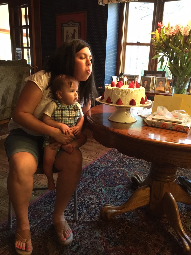 Ammon was entranced by the cake.
