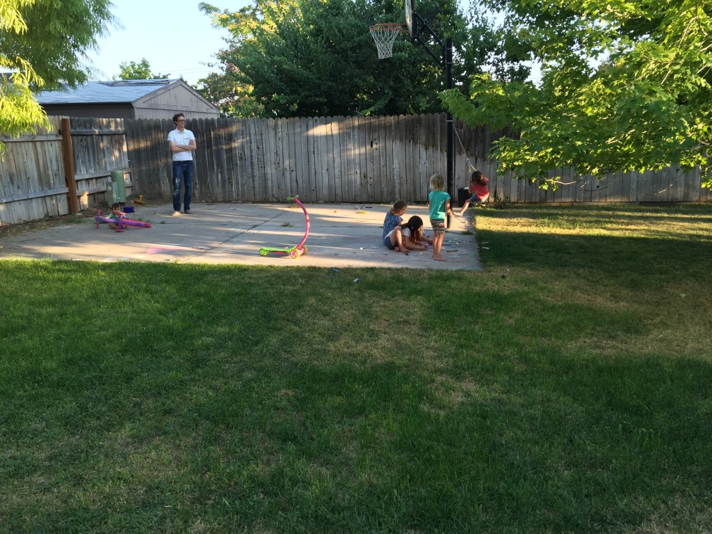 The girls played with various neighbors for almost six hours today. Their play somewhat assuaged my fears that they are not socialized enough.