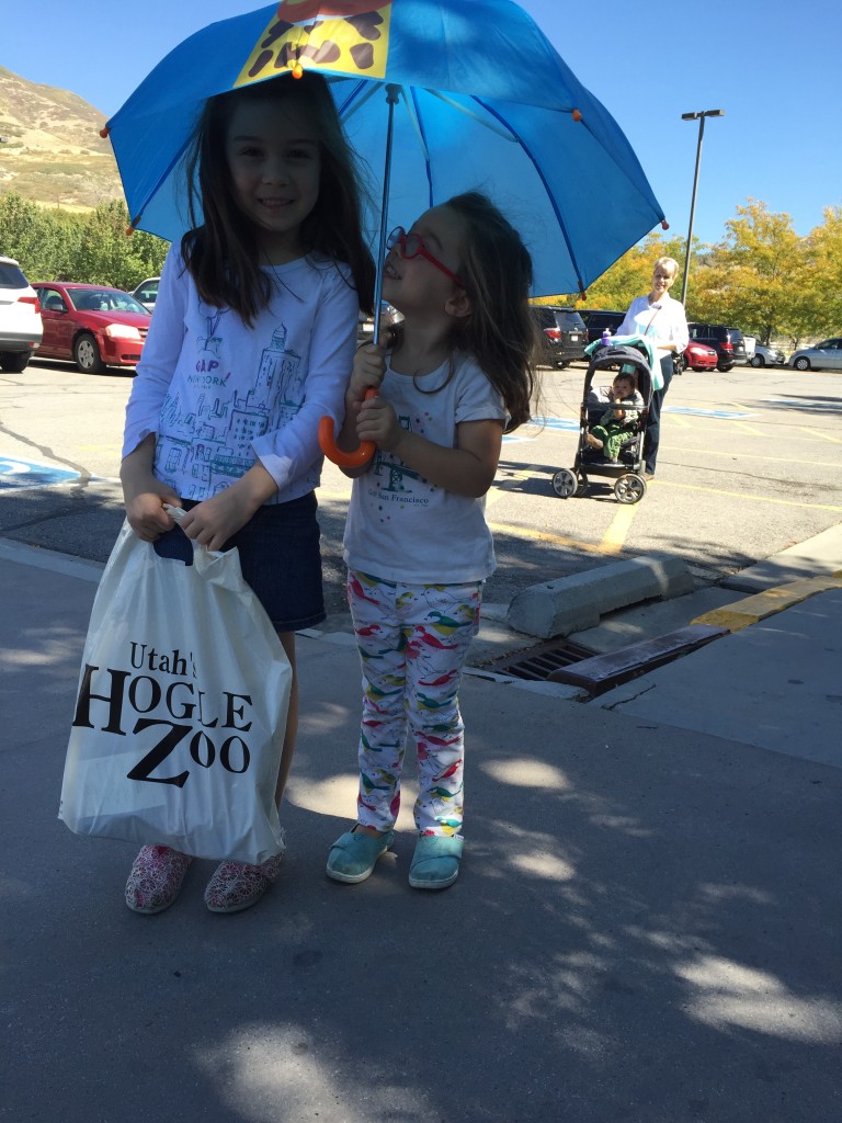 Mary invited Lydia to join her under her new umbrella. Lydia was thrilled.