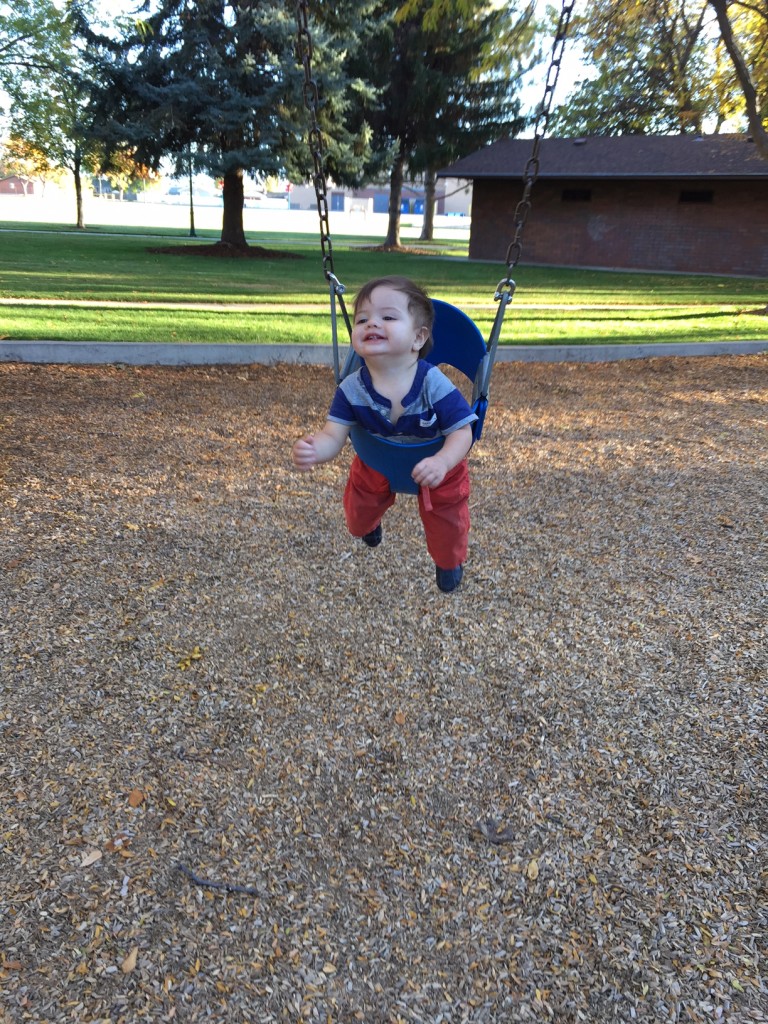 Ammon's first time in the swing!