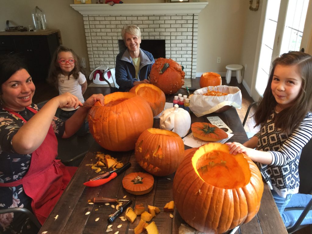 We carved pumpkins after church.