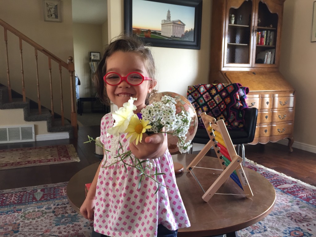 Mary picked flowers for me this afternoon. She is so sweet.