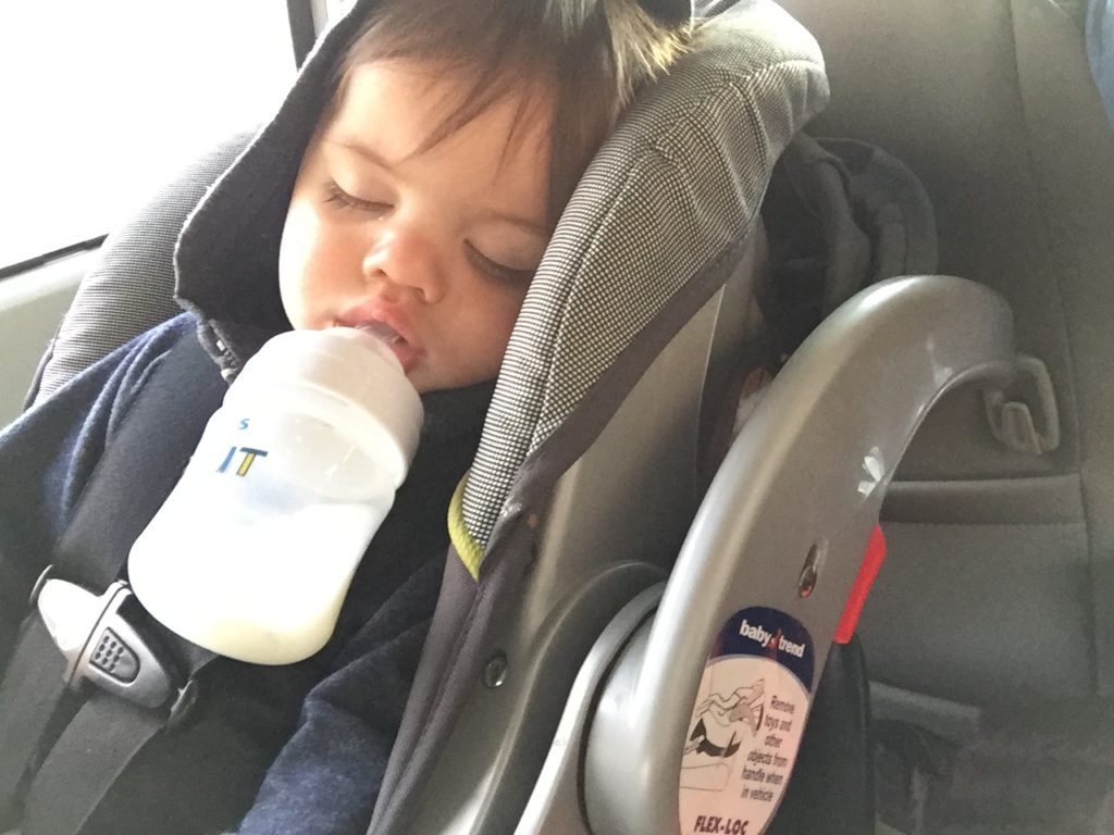 We were about to take a river walk before leaving for home, but the minute we parked, Ammon fell asleep like this.