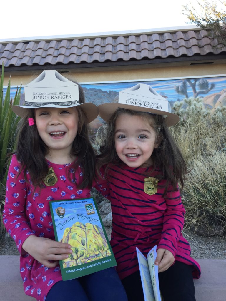 The girls earned their Junior Ranger badges and had fun posing outside of the visitor center together. Like I said, they have been getting along fantastically well ever since Mary shared her cotton candy at the zoo.