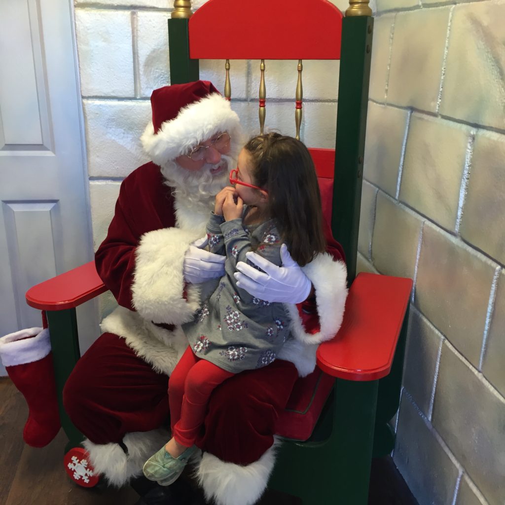 Santa was at the zoo! Both girls were a little shy. In fact, Lydia was so shy she refused to sit on his lap at first. 
