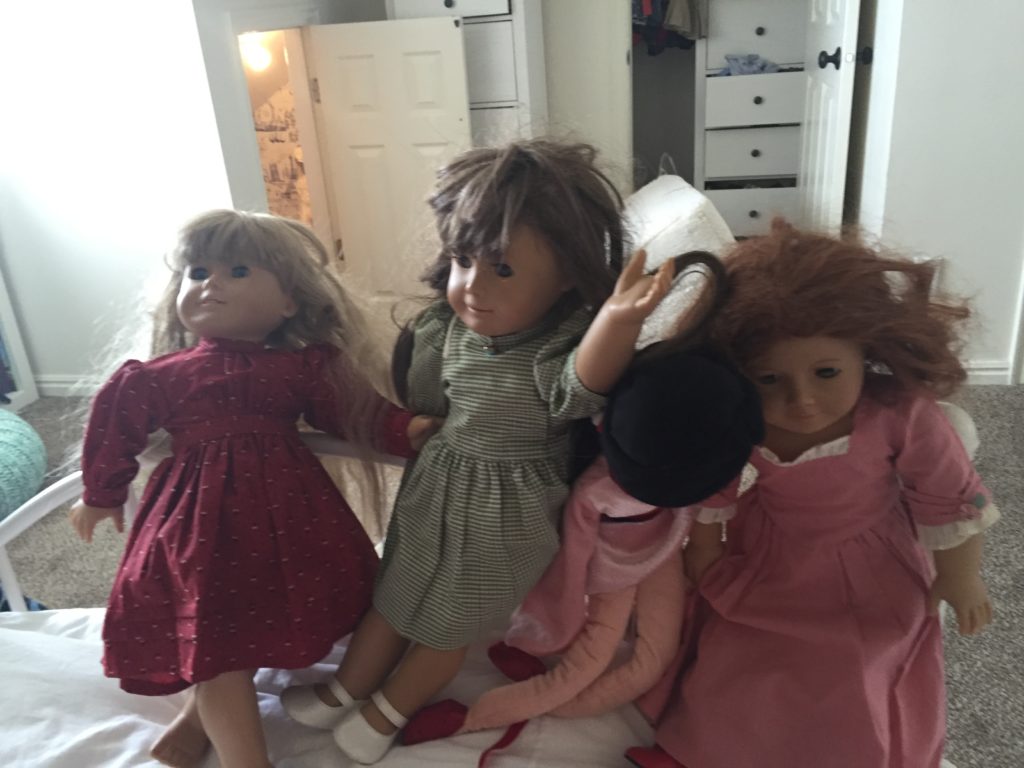 Lydia took this picture of her dolls after playing with them for hours one day.