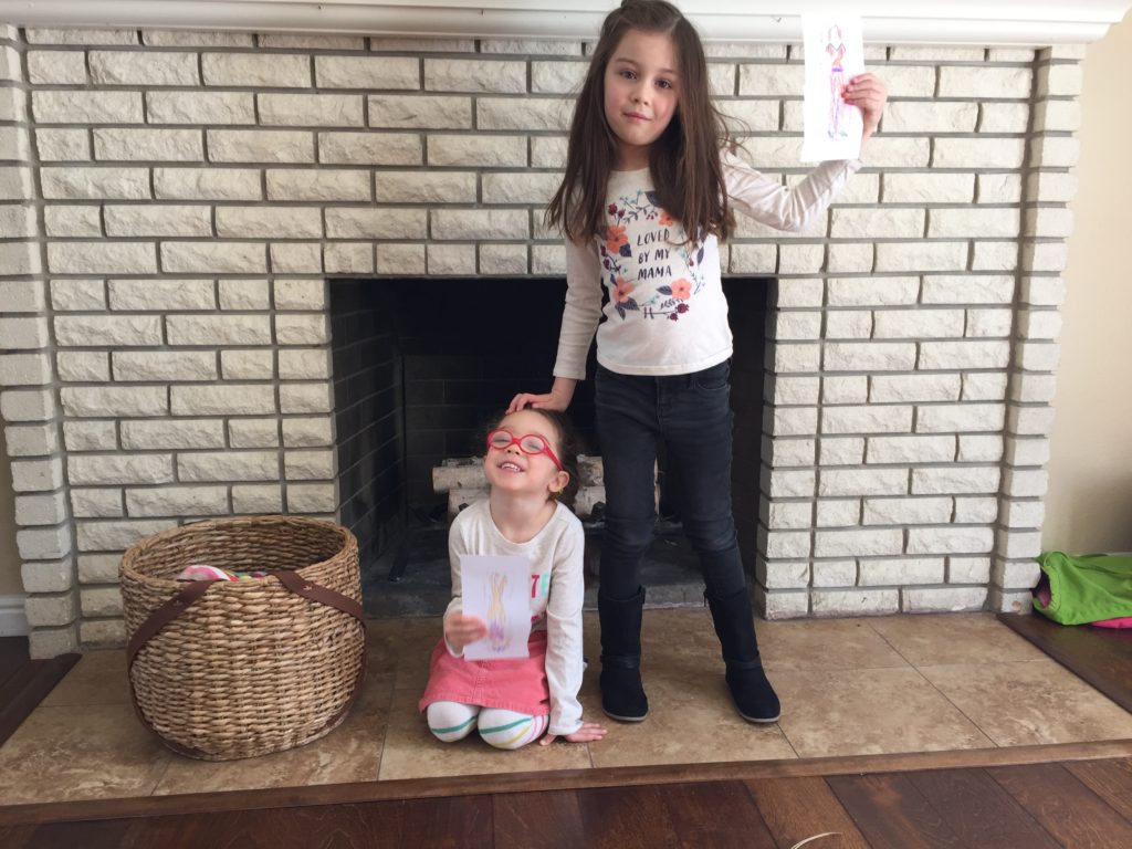 I let the girls watch Moana during Ammon's nap. They made themselves movie tickets and donned shoes as a sign that they were going to a special show. (Also, Mary is pretending to be Lydia's pet cat here.)