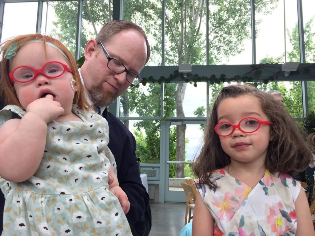 Isn't this darling? These cousins have MATCHING GLASSES! This is Abe's Uncle Victor and his daughter with Mary. I could not get over their matching glasses. 